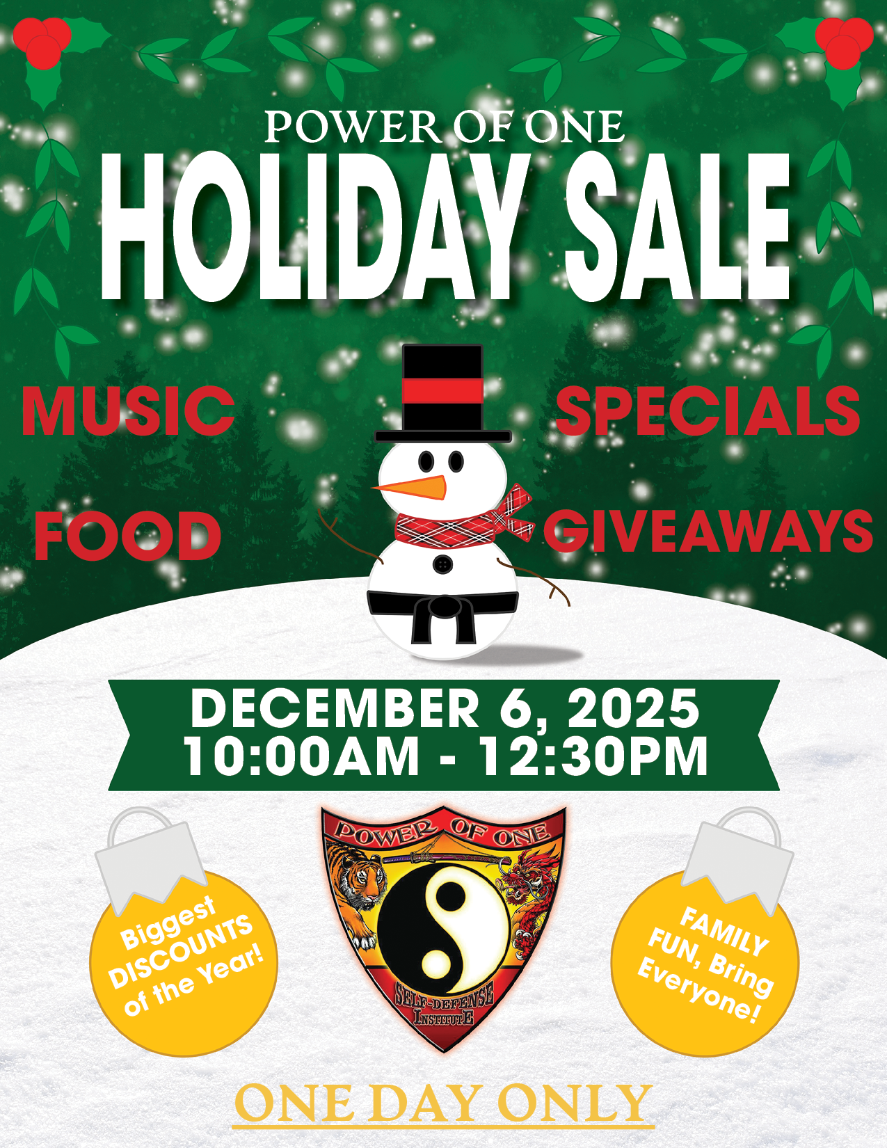 Martial Arts Holiday Sale Flyer