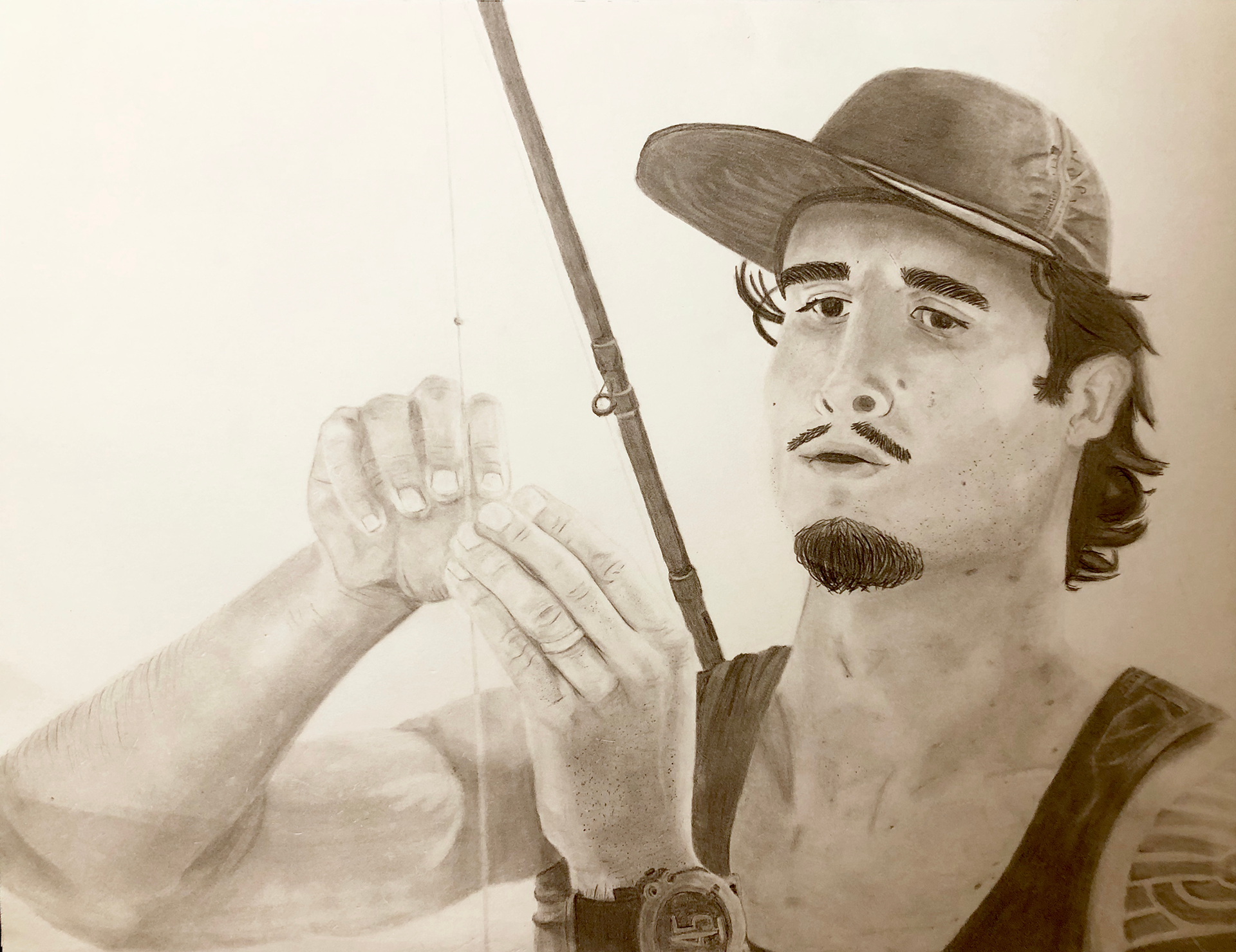 The Fisherman | Medium: Graphite Pencil | Size: 11 x 8.5" | Date: 2019