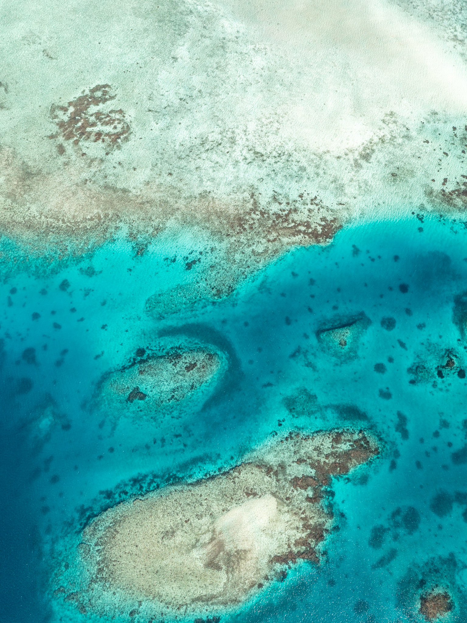 top-down view of malolo barrier reef fiji