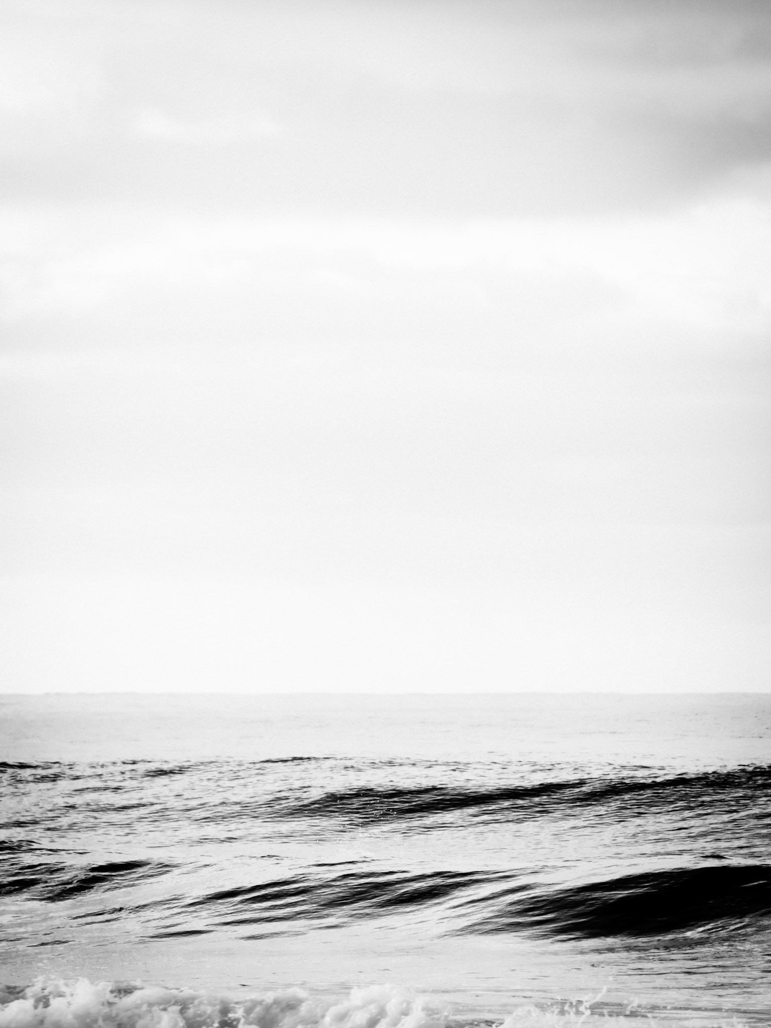 black and white ocean view