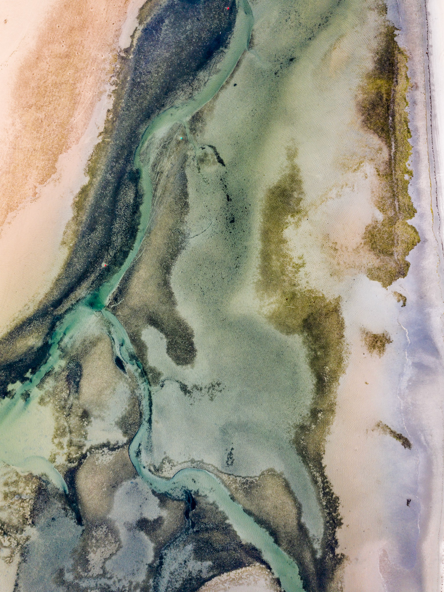 abstract aerial view of the shallow inlet marine and coastal park victoria australia