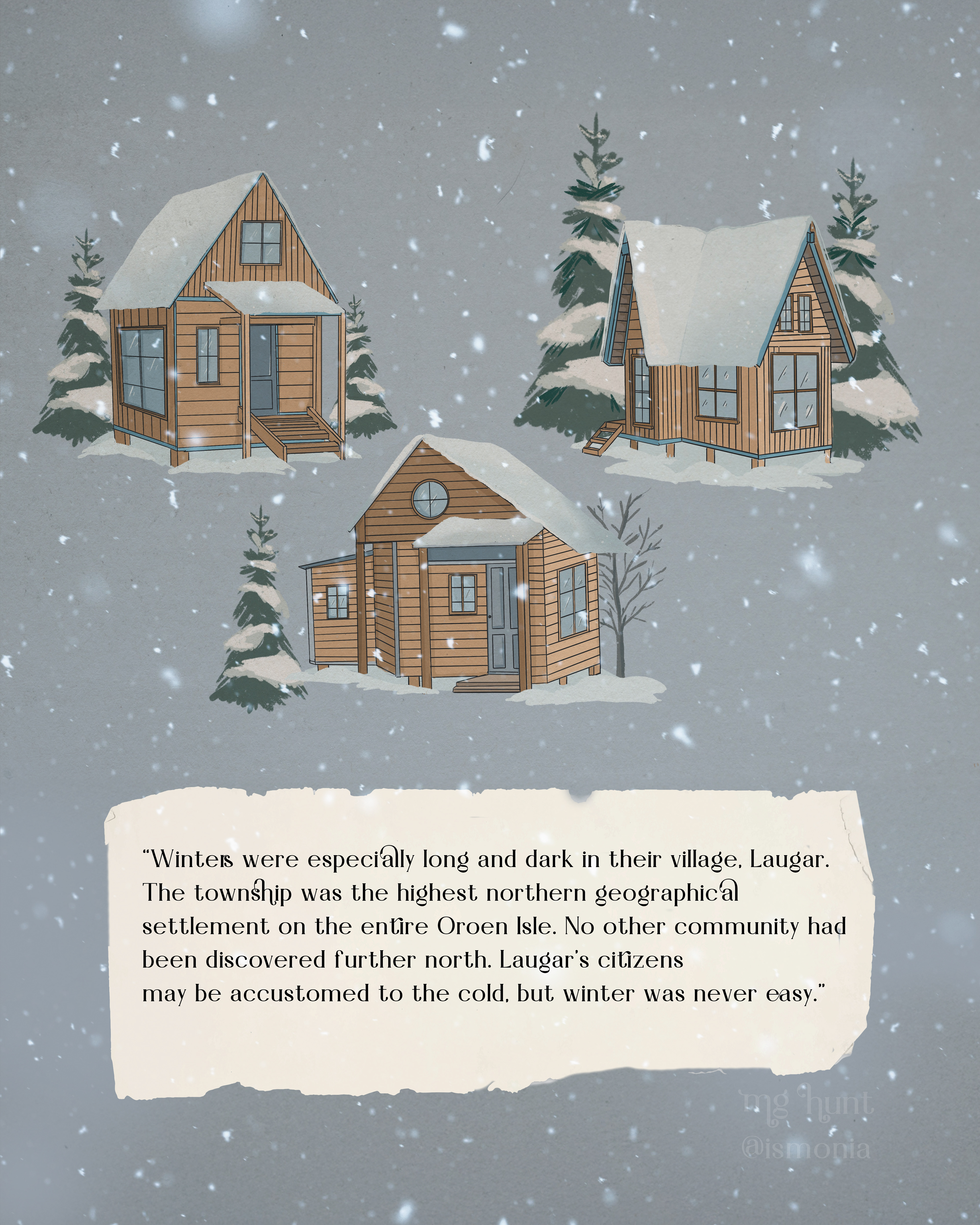 Laugar Buildings with Book Quote - From Still Waters Run Deep by MG Hunt