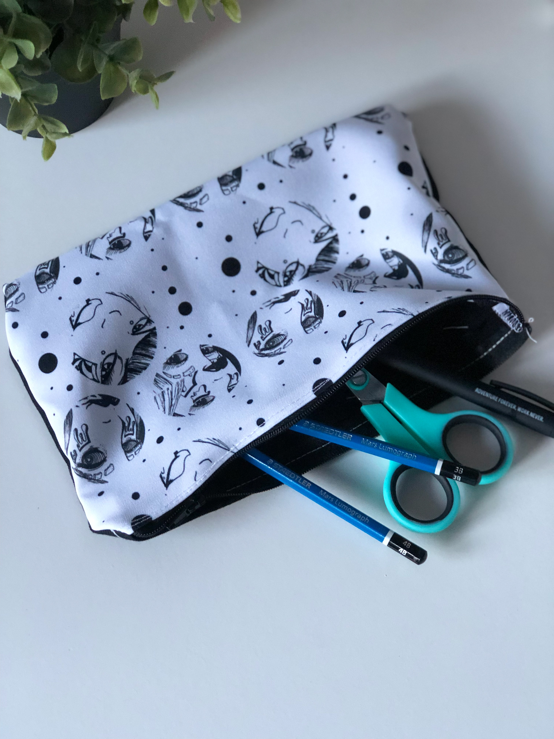 White pouch in use