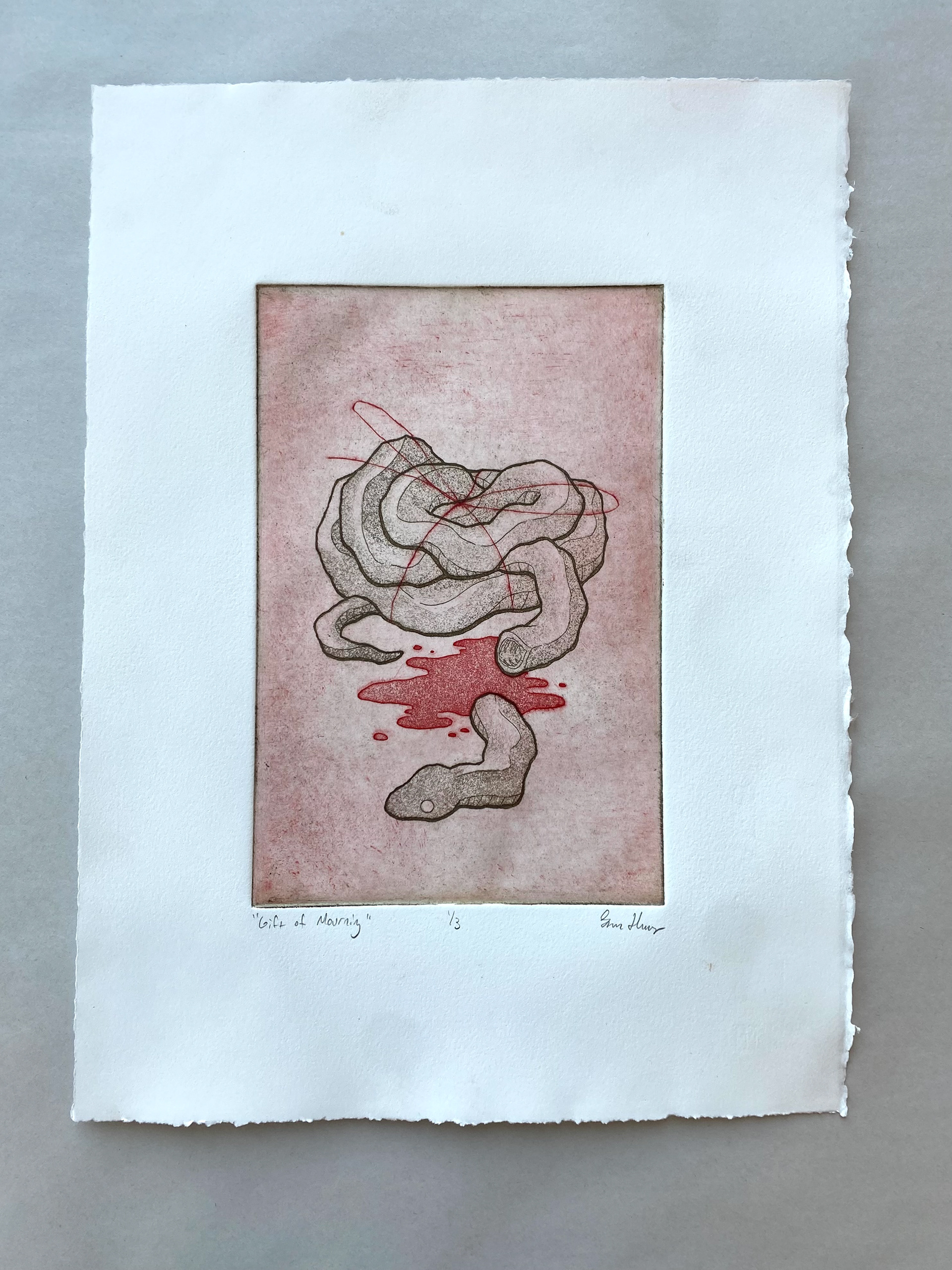 "Gift of Mourning" Intaglio Print