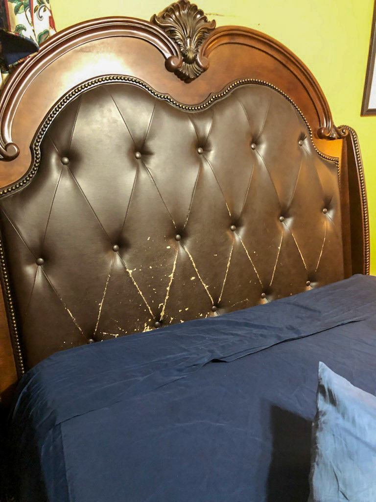 Headboard Leather Cut & Sewn Install Aftter
