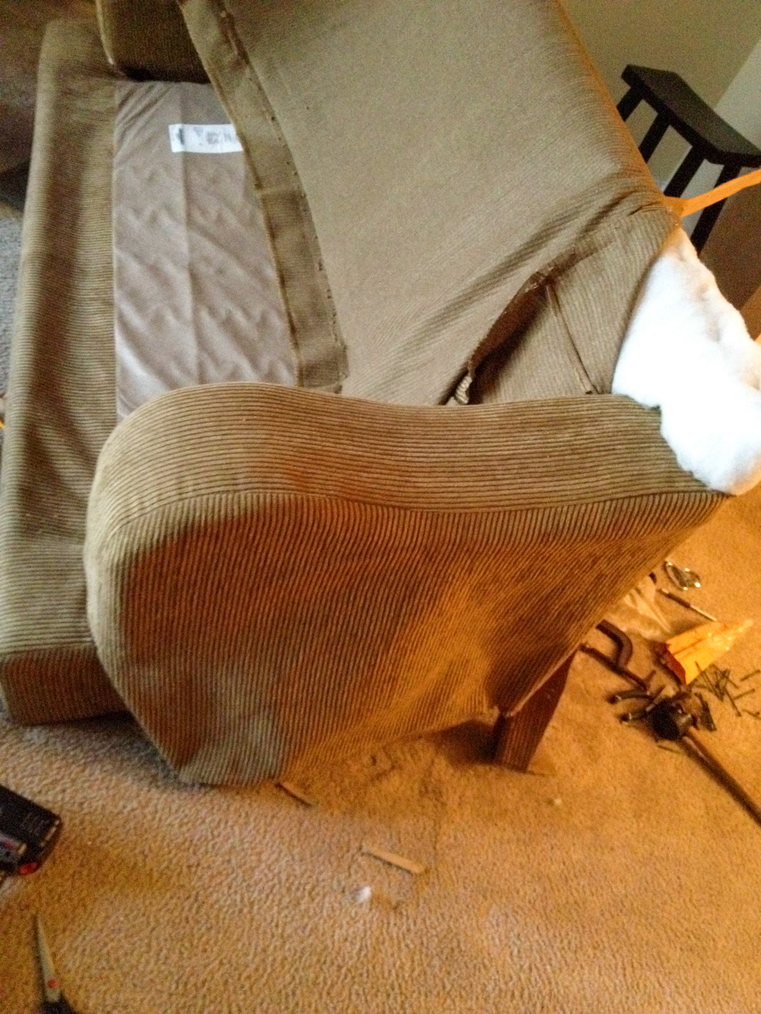 Sofa Broken Arm Frame Before