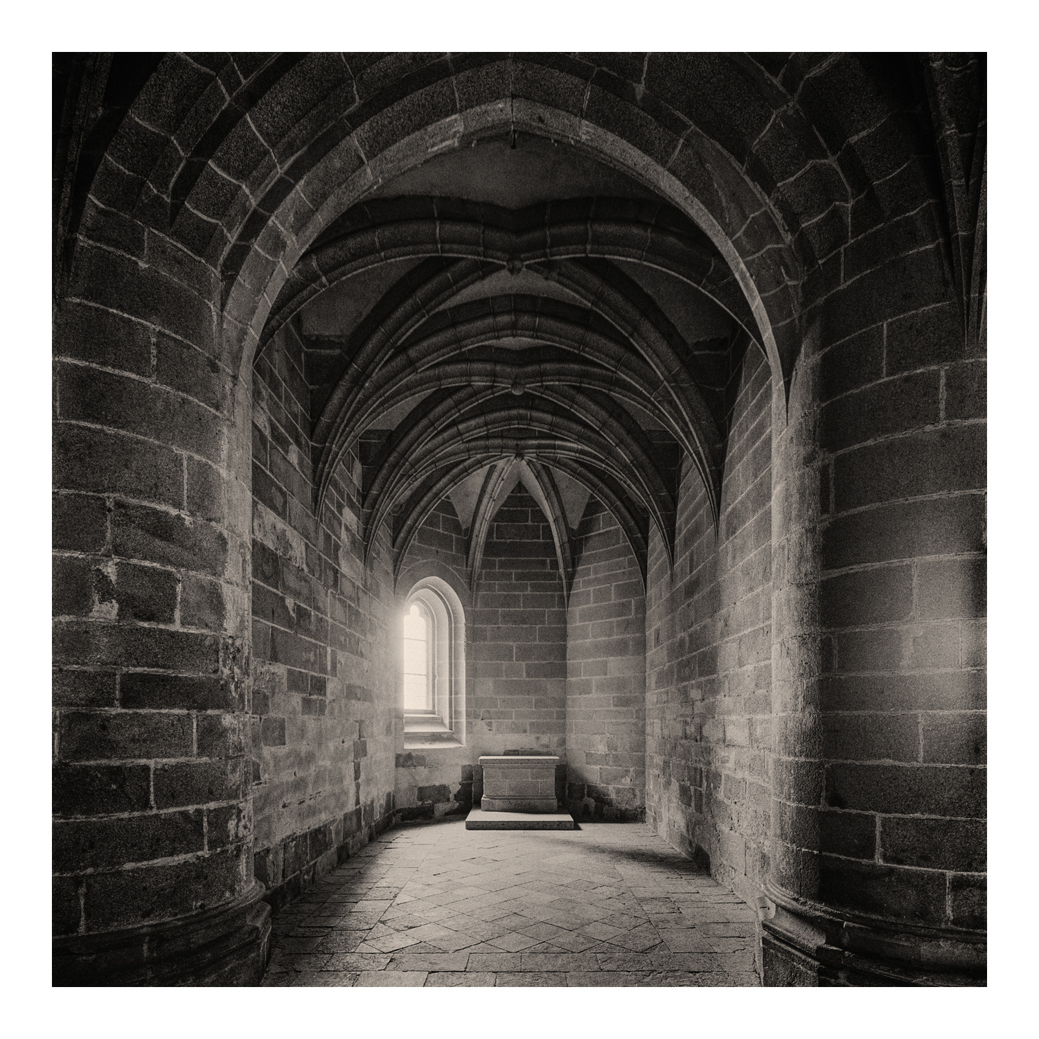 Fine Art Photograph by Colin Ironside Homes entitled "Prayer Chamber" Le Mont Saint Michel, France