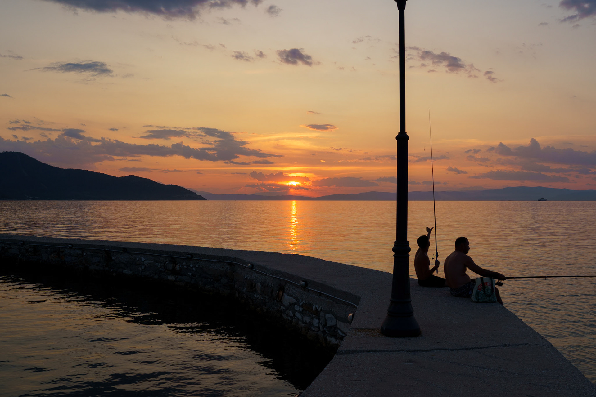 Thassos Town At Sunset
