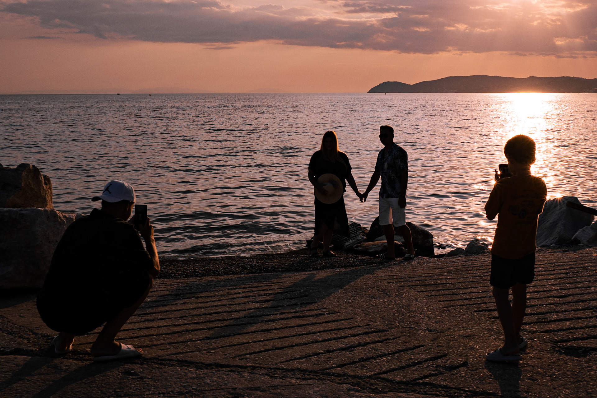 Family at Sunset in Potos - Thassos
