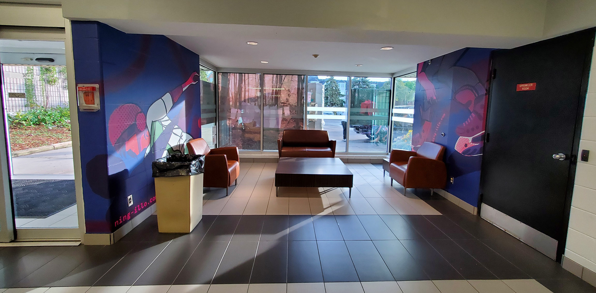 Mural at River Oaks Community Centre in Oakville, ON