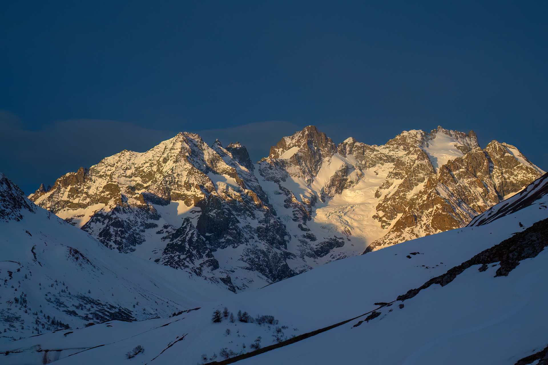 La Meije salendo al Pic Blanc du Galibier