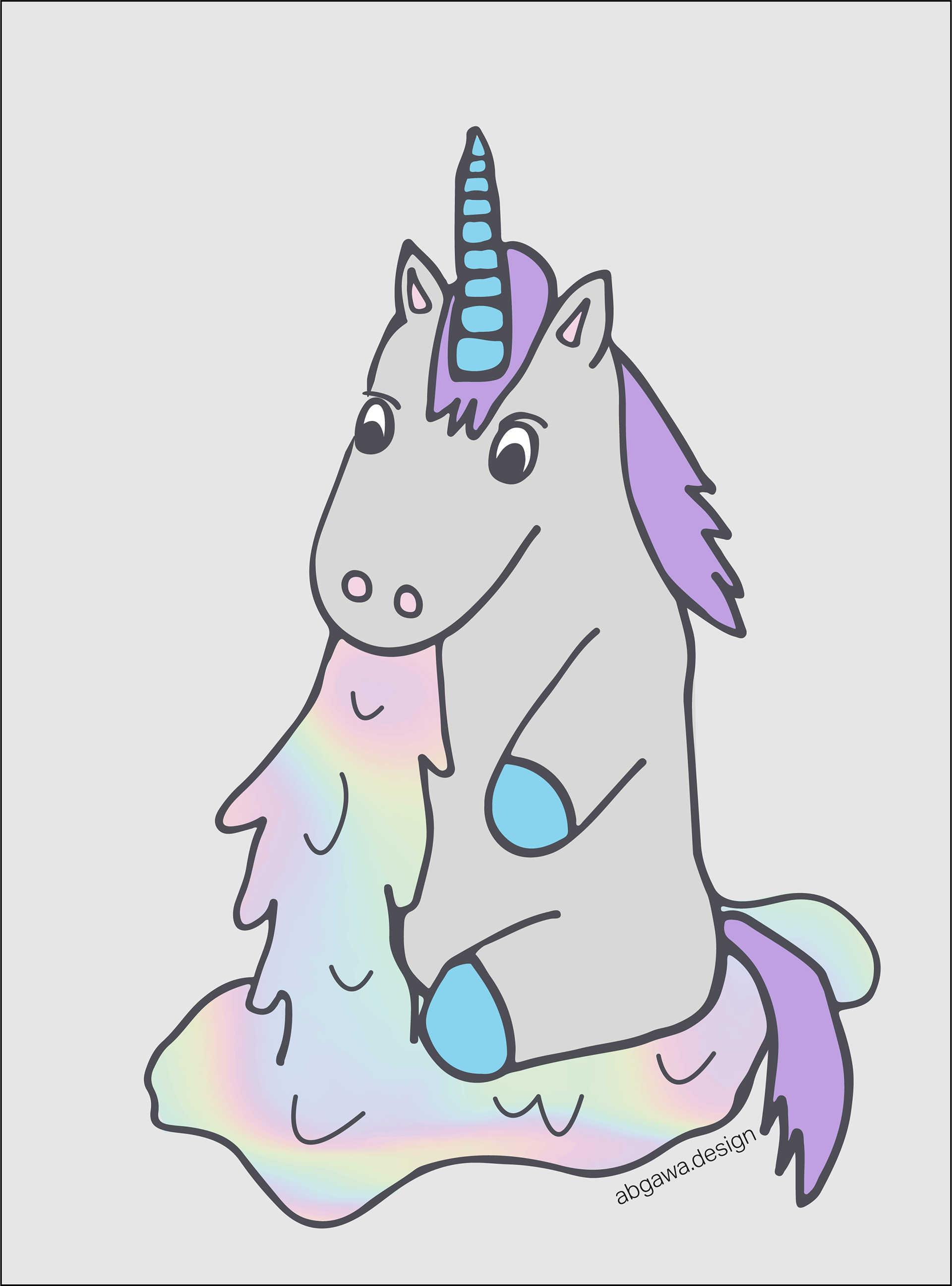 Unicorn Puking sticker design