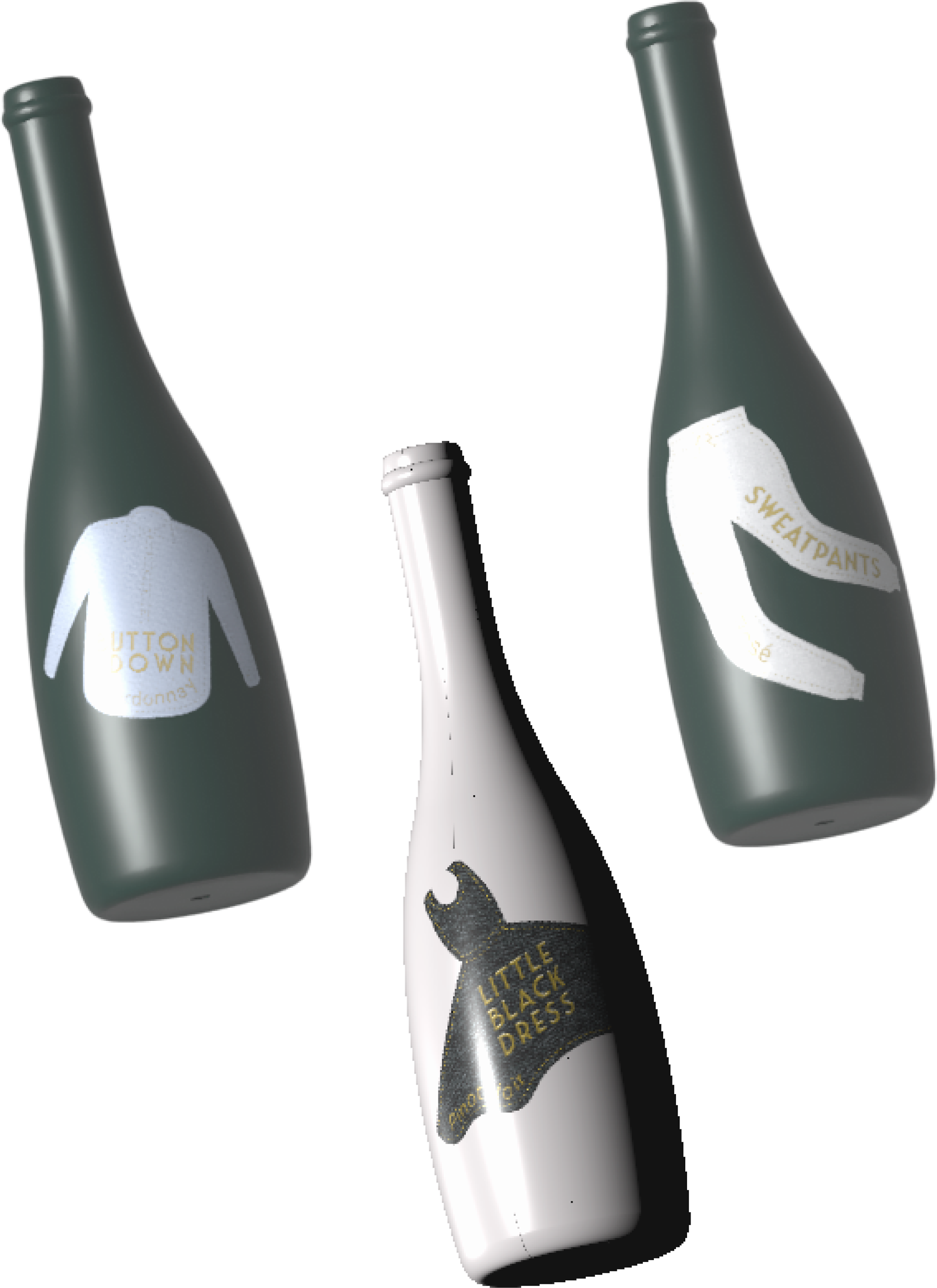 3D Models of Front of Bottles
