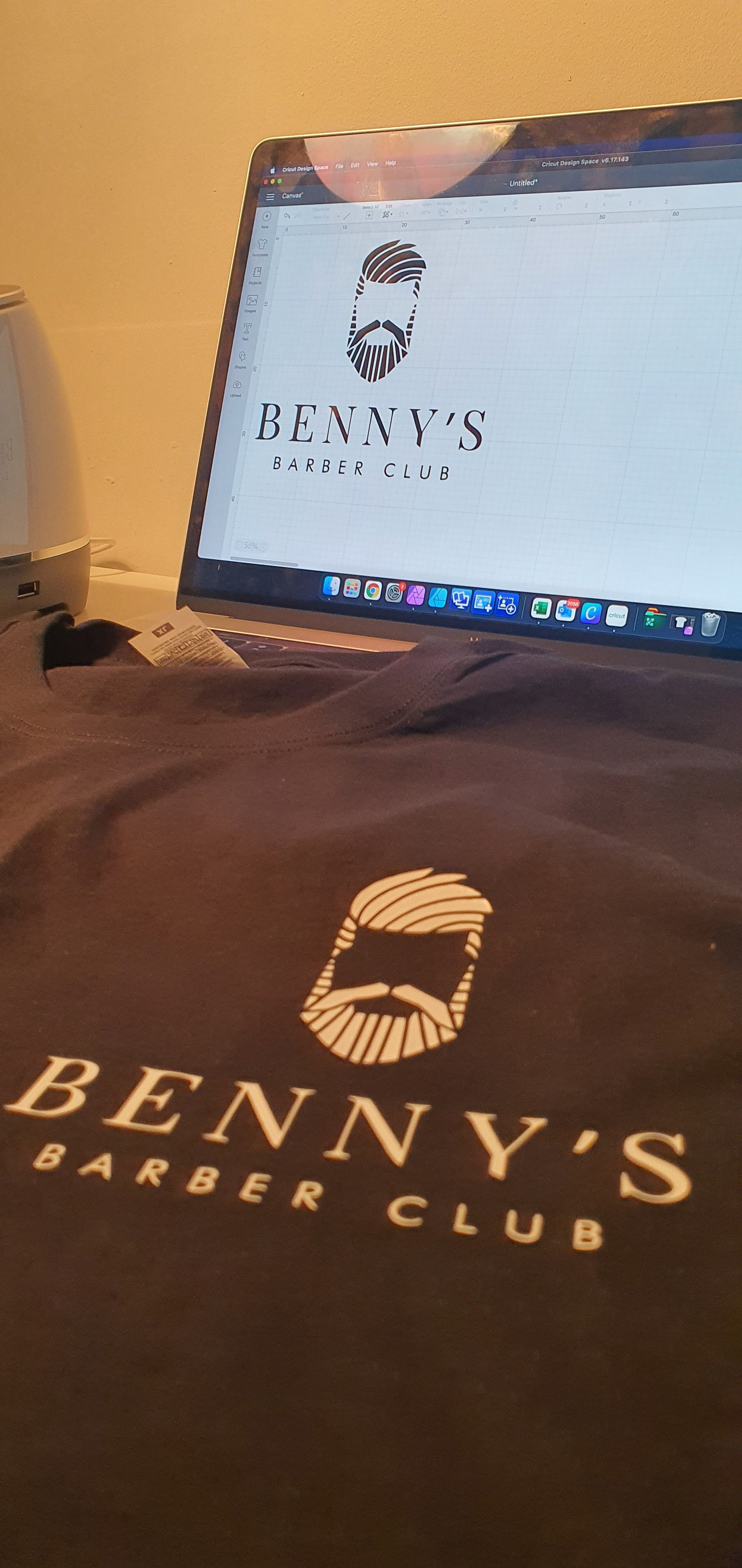 Printing re-existing logo printed for Benny's Barber Club