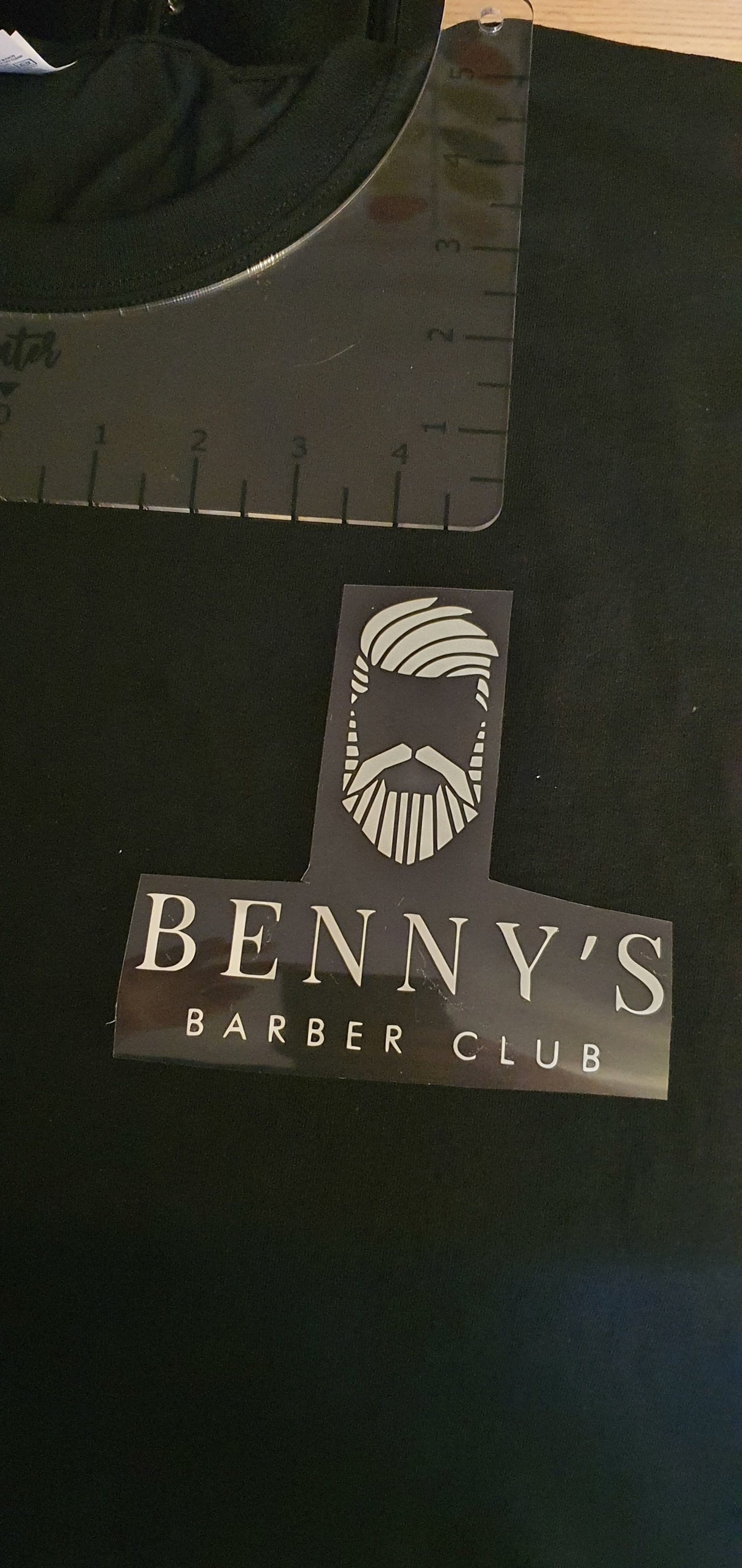 Printing re-existing logo printed for Benny's Barber Club