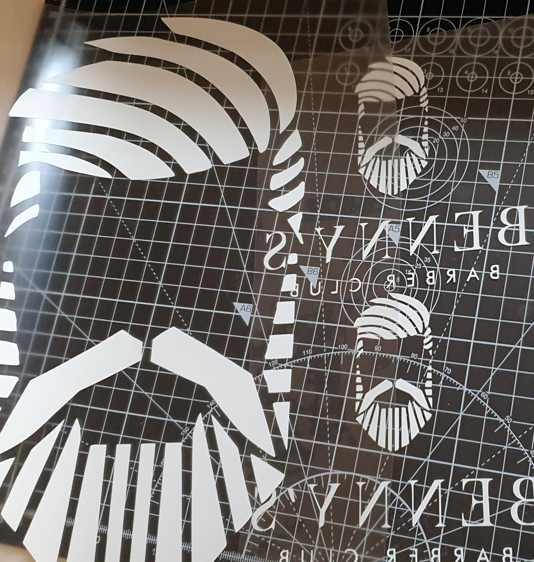 Printing re-existing logo printed for Benny's Barber Club