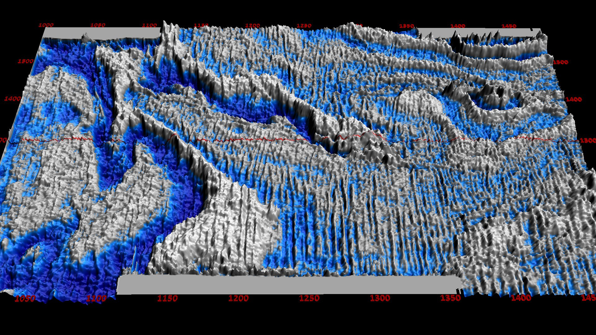 Timeslice showing what were thought to be acquisition footprints