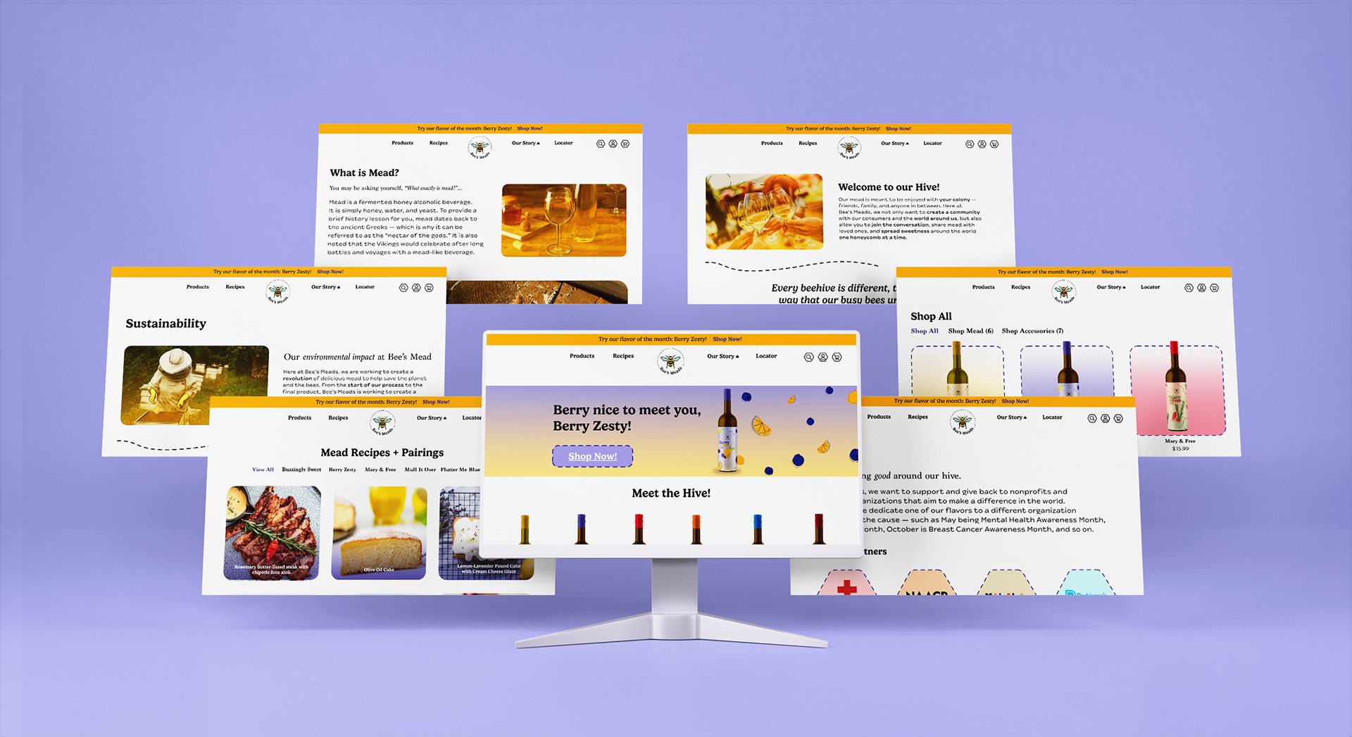 web screens mockup