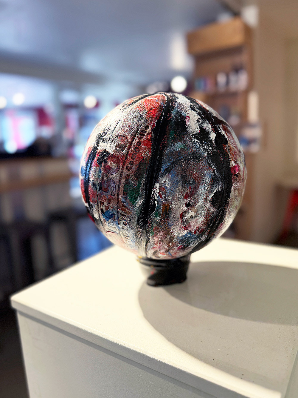 Abstract textures painted on a basketball