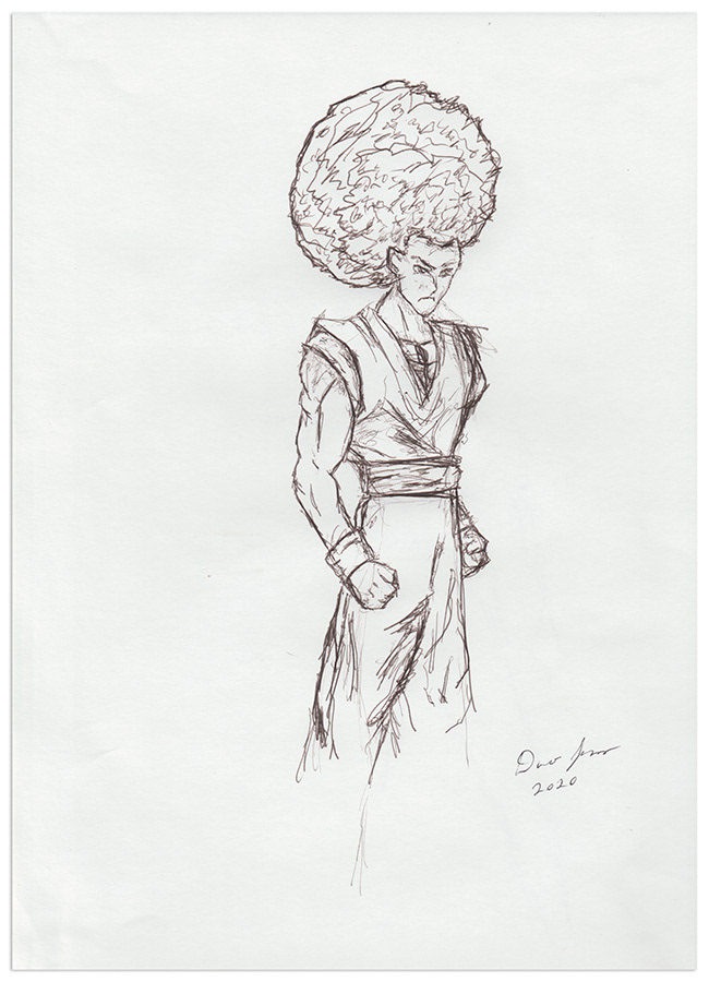 Ink drawing by Duane Jones