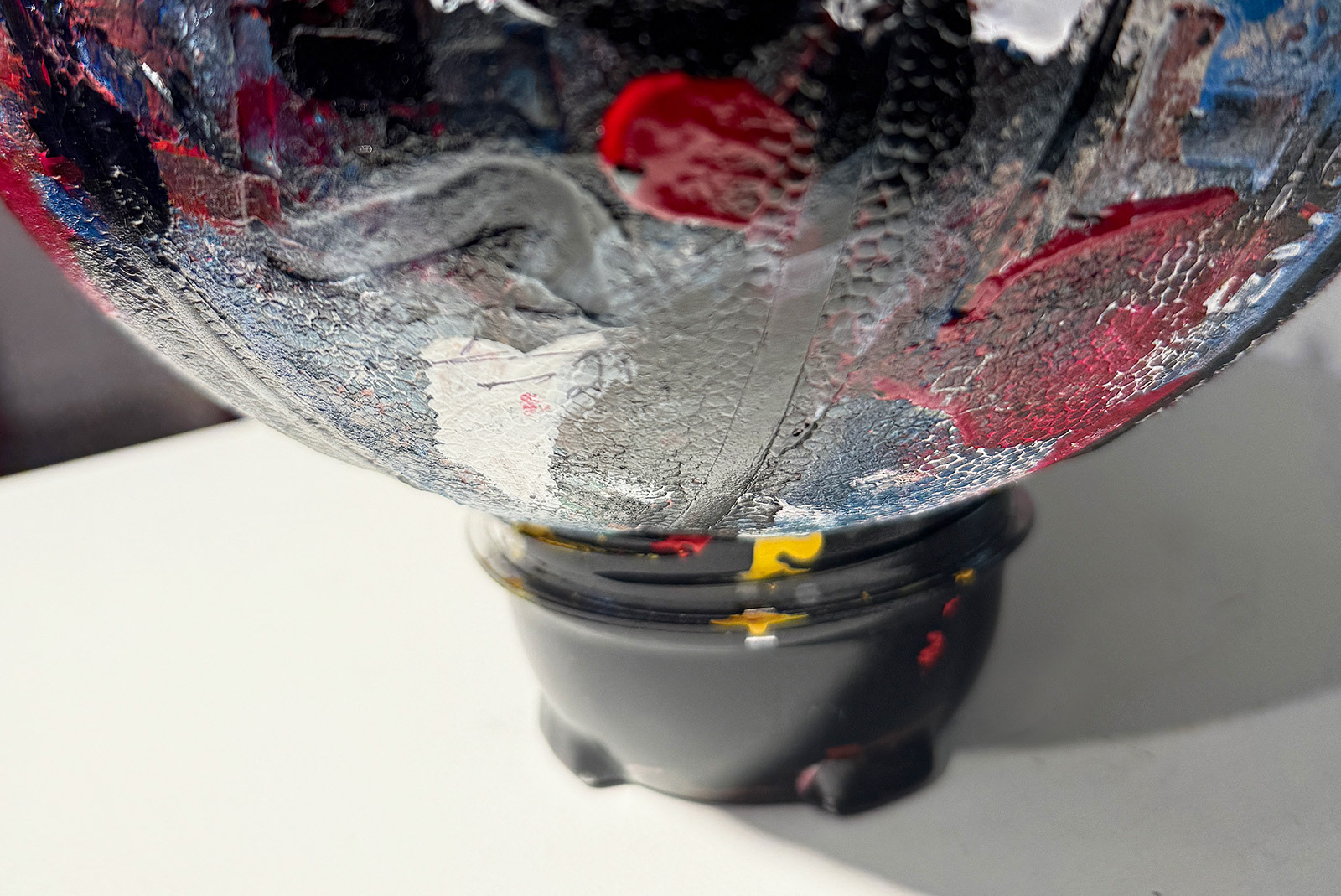 Abstract textures painted on a basketball
