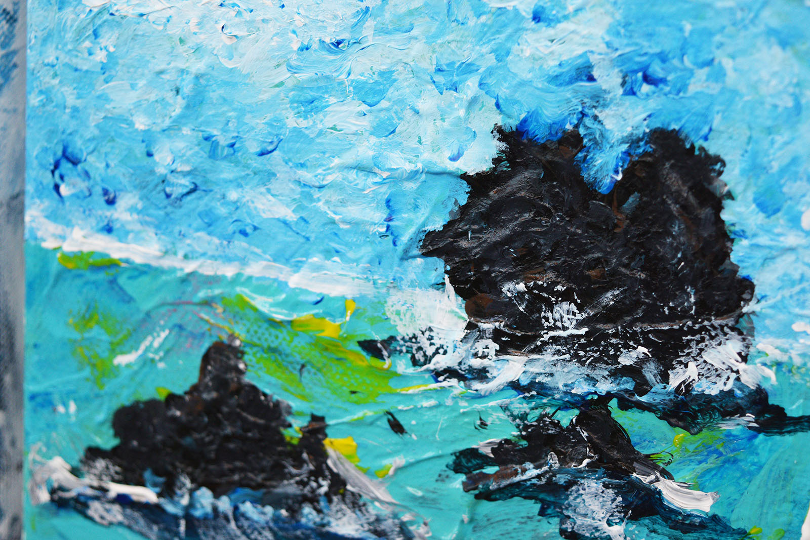 6 x 6 inch square painting of the South Shore of Bermuda