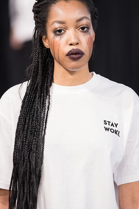 Stay Woke tee on the runway during Atlantic Fashion Week