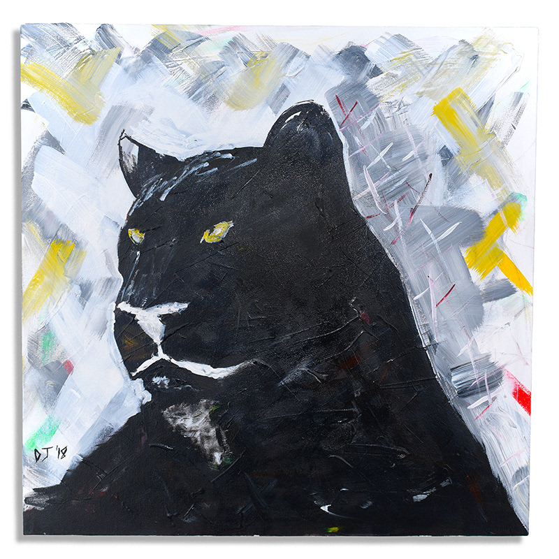 Medium: Acrylic on stretched canvas Size: 24 x 24 in (61 x 61 cm)