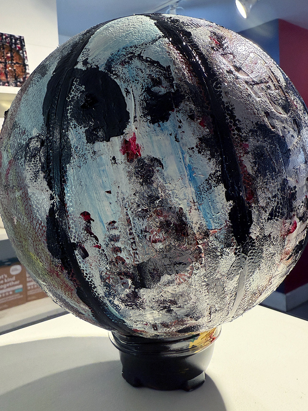 Abstract textures painted on a basketball