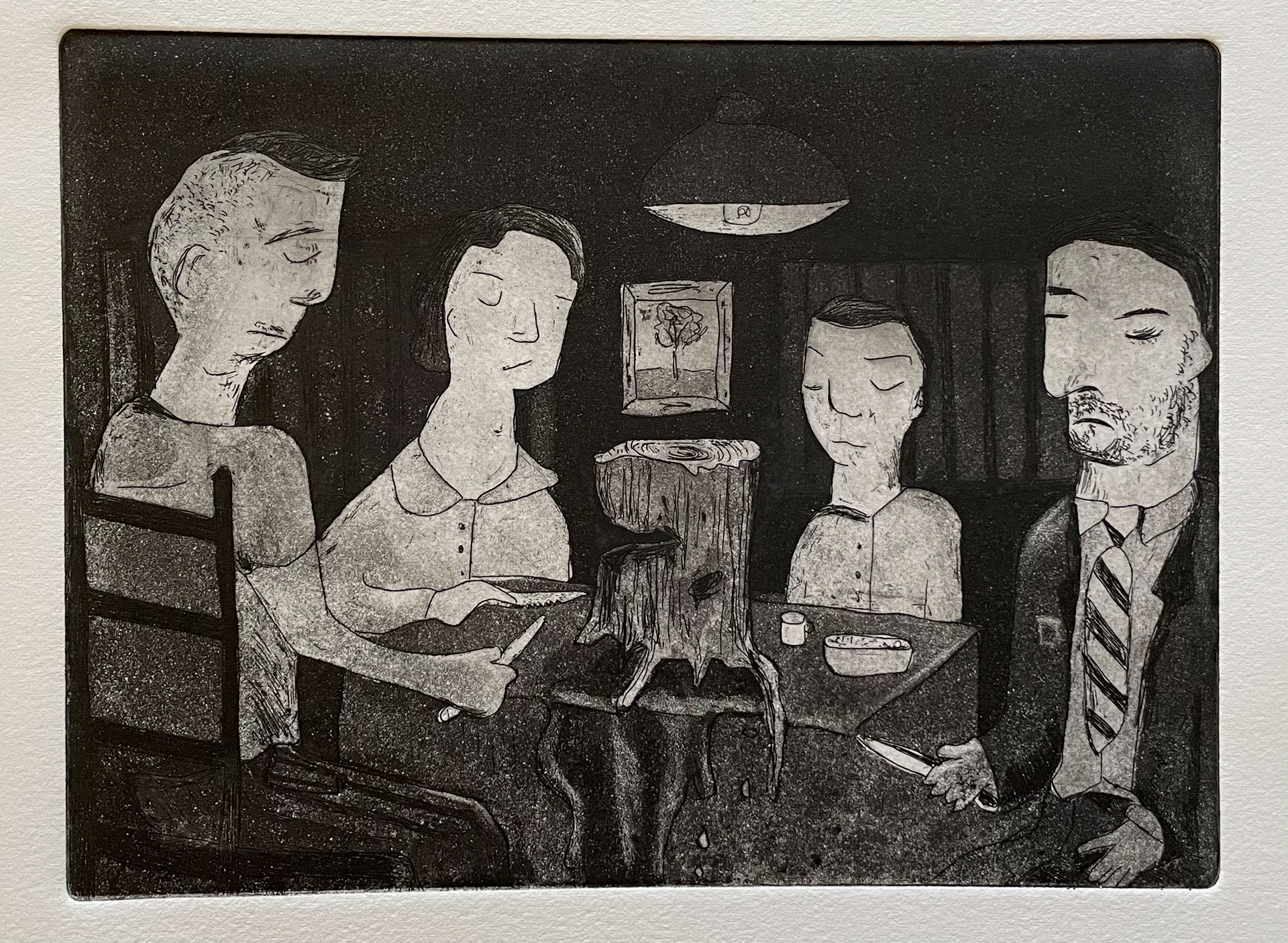 The Tree Eaters, etching and aquatint, 2021