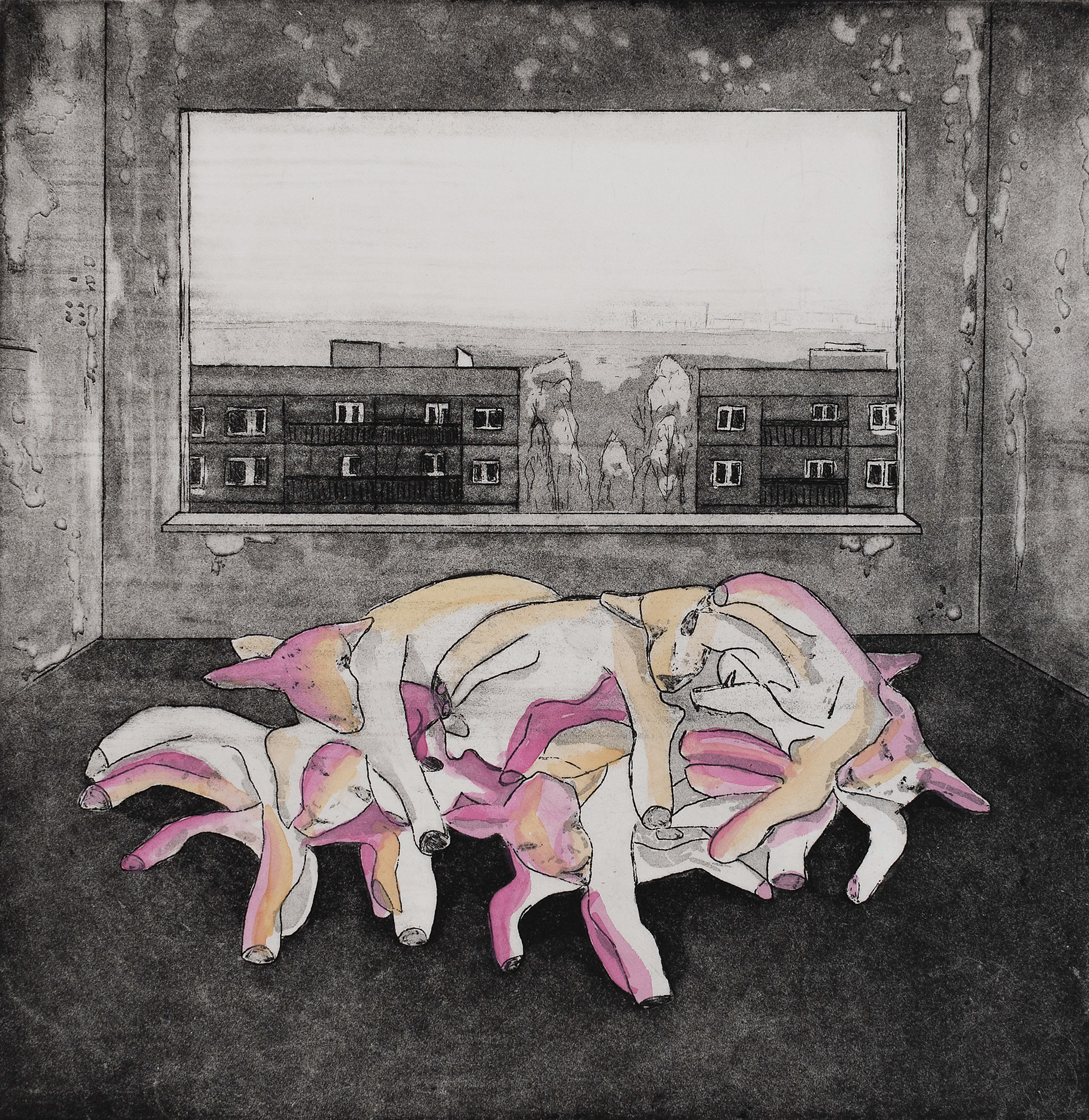 Dipygus Room, Pripyat, 1986; Etching and aquatint, 40/40 NPW Exhibition