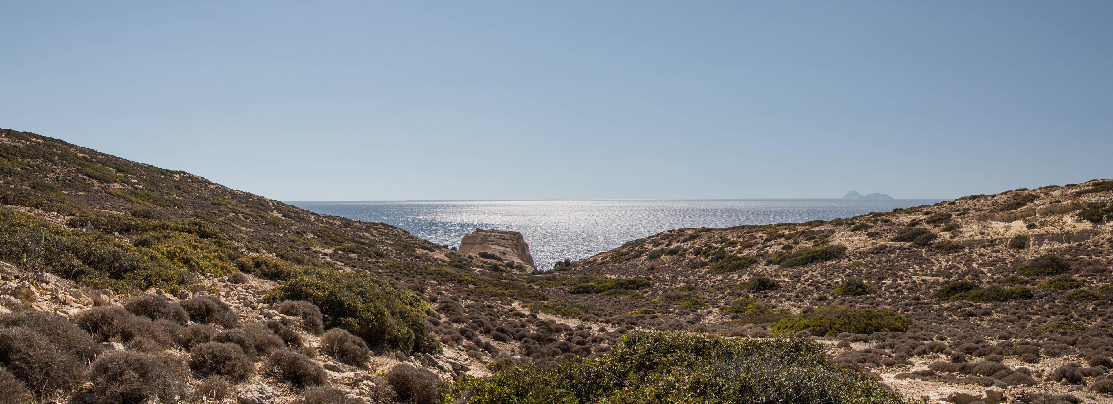 sentier vers Red Beach, Matala, randonnée, vue sur la mer