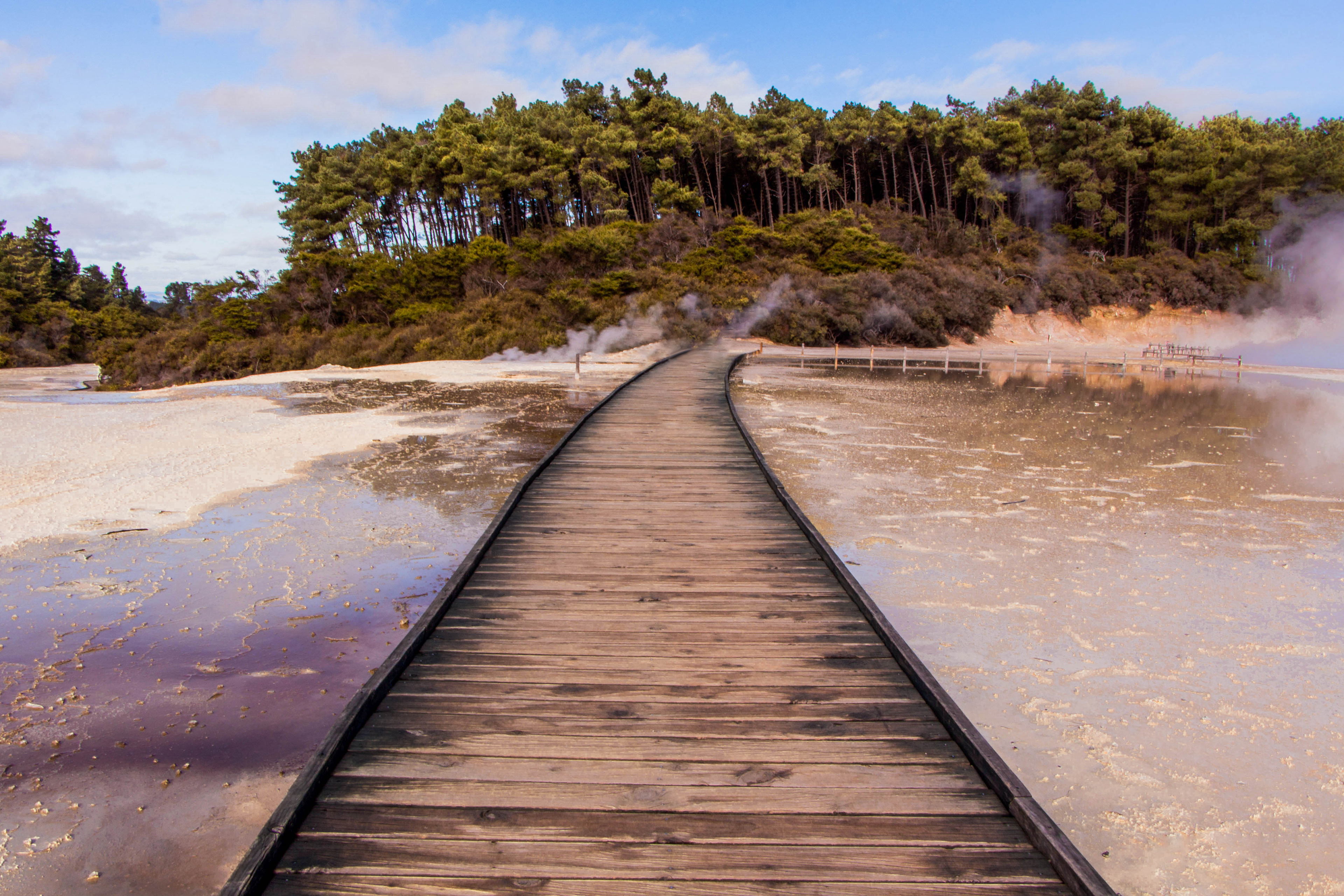 Wai O Tapu Wonderland - Nouvelle Zélande, parc de geyser, géothermie, fumerolle, lac, artist's palette