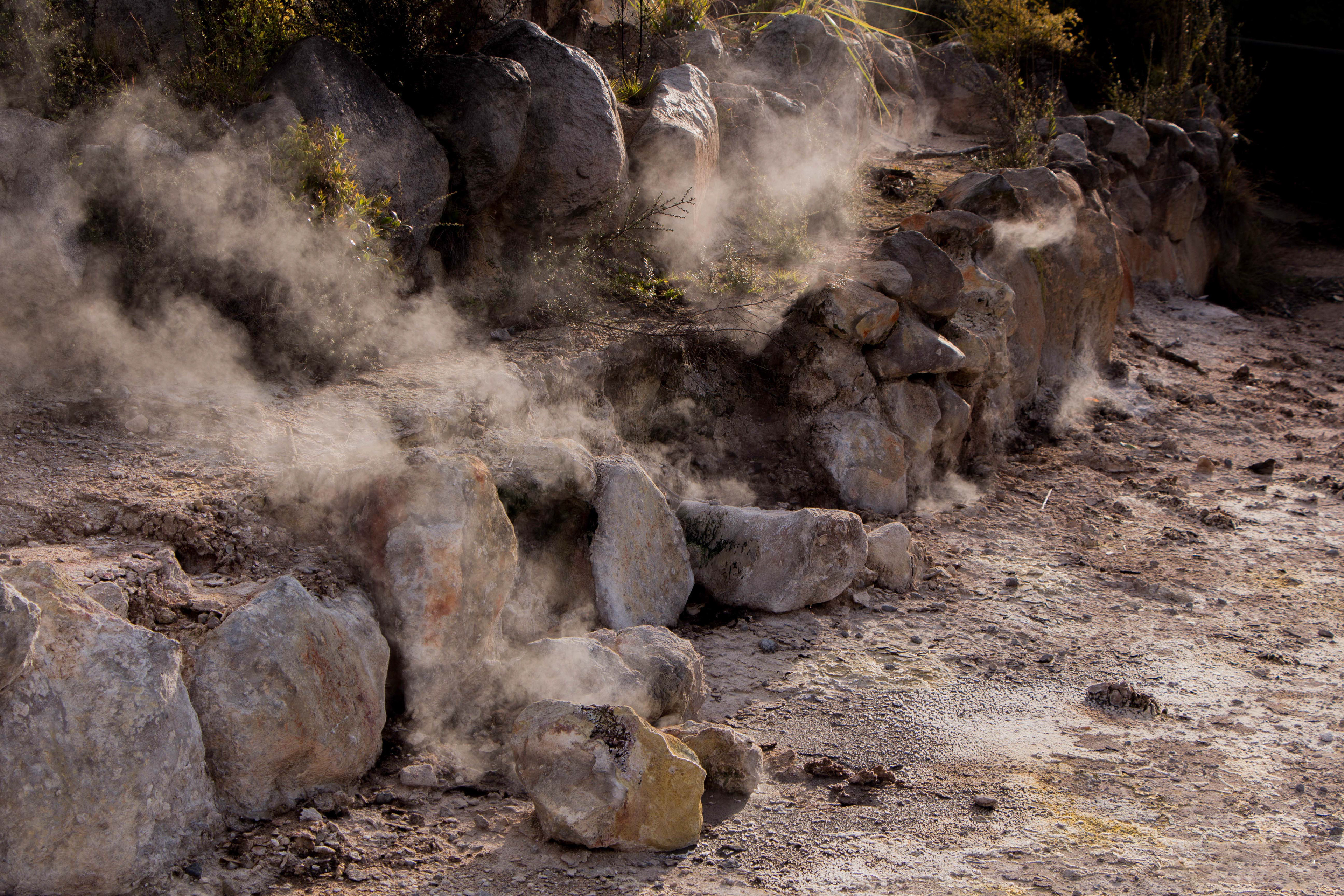 Kuirau park, rotorua, nouvelle zélande, activité géothermique