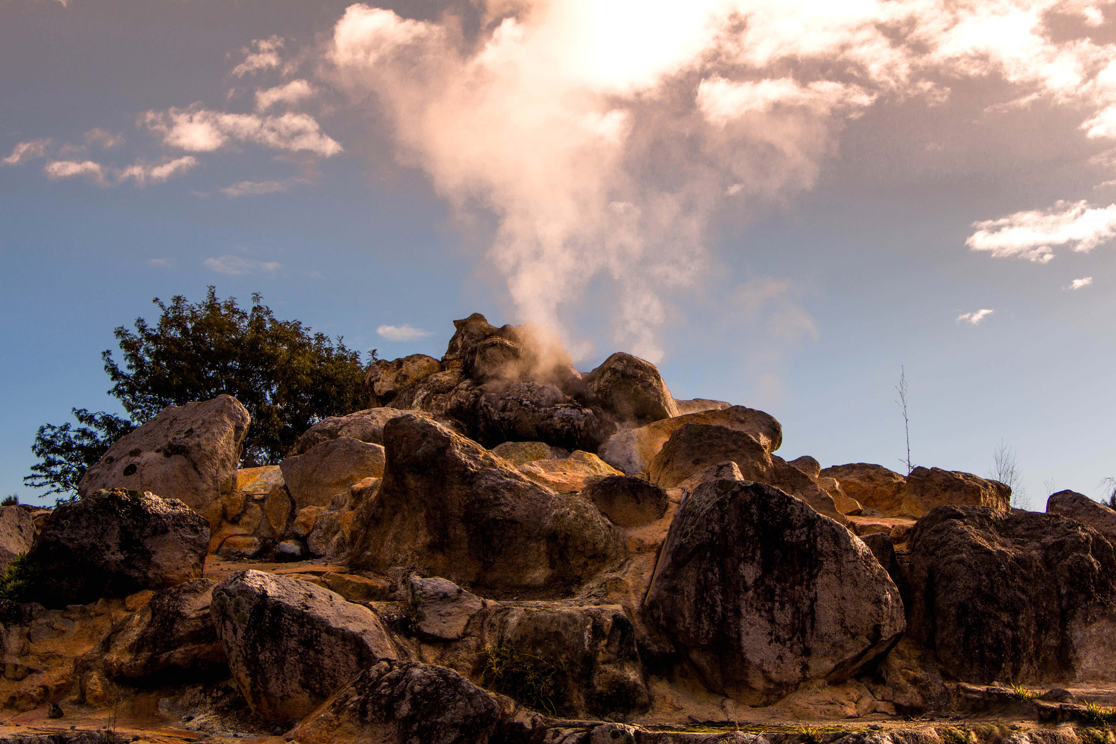 Kuirau park, rotorua, nouvelle zélande, activité géothermique