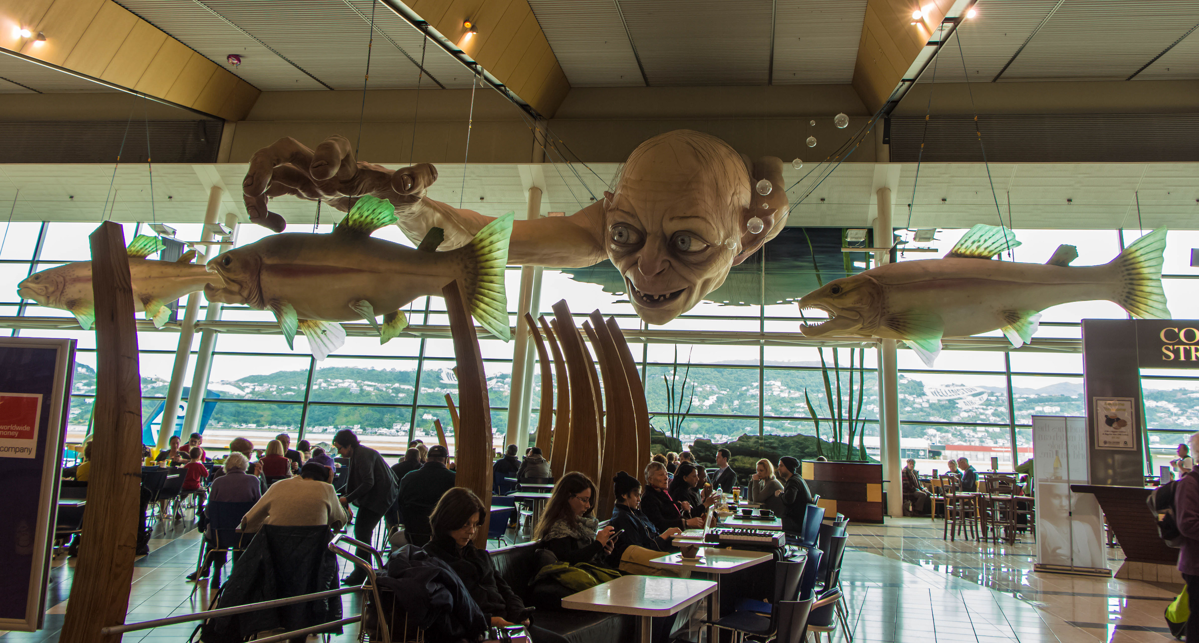 aéroport, nouvelle-zélande, wellington, lord of the rings, gollum