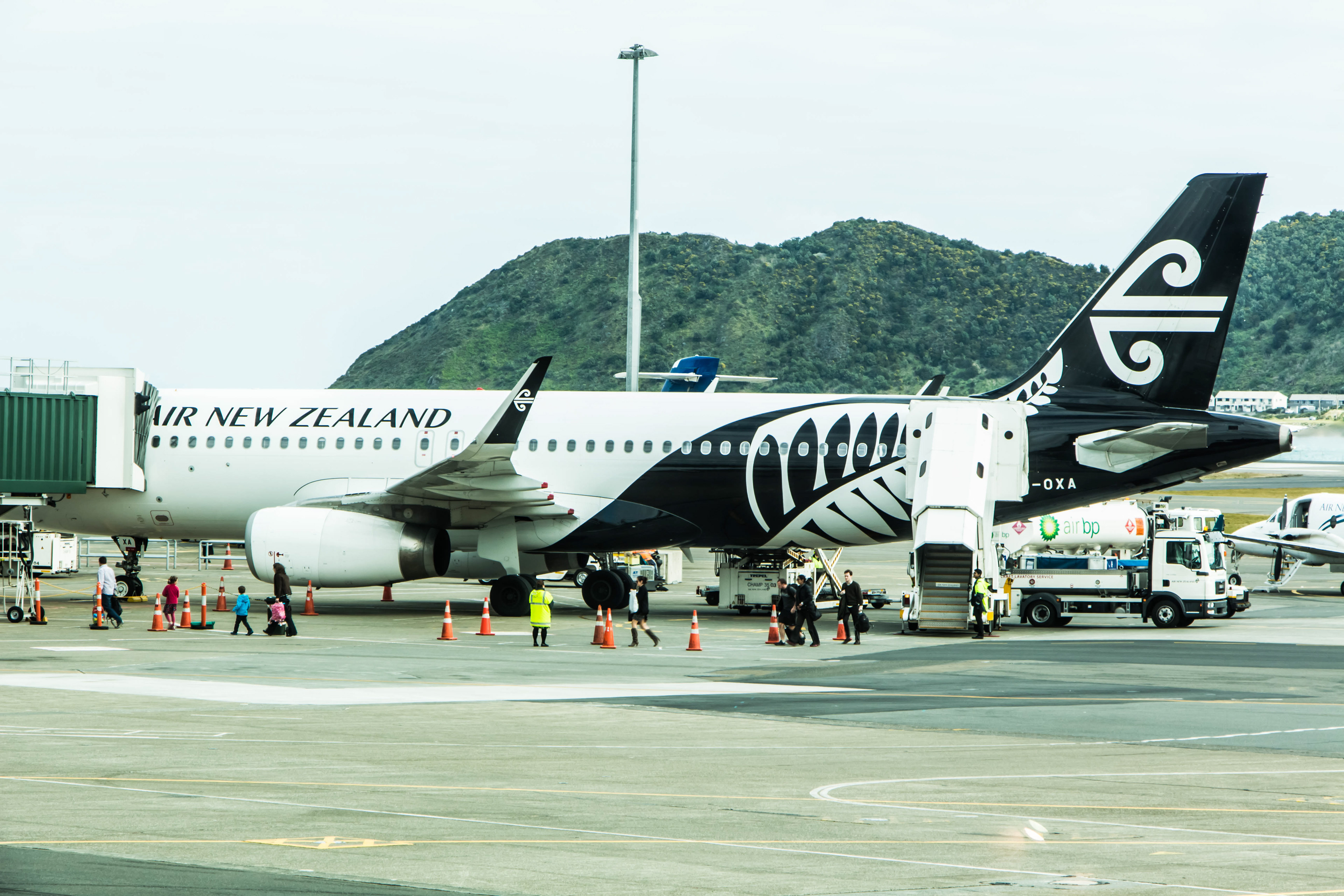 aéroport, nouvelle-zélande, wellington, avion