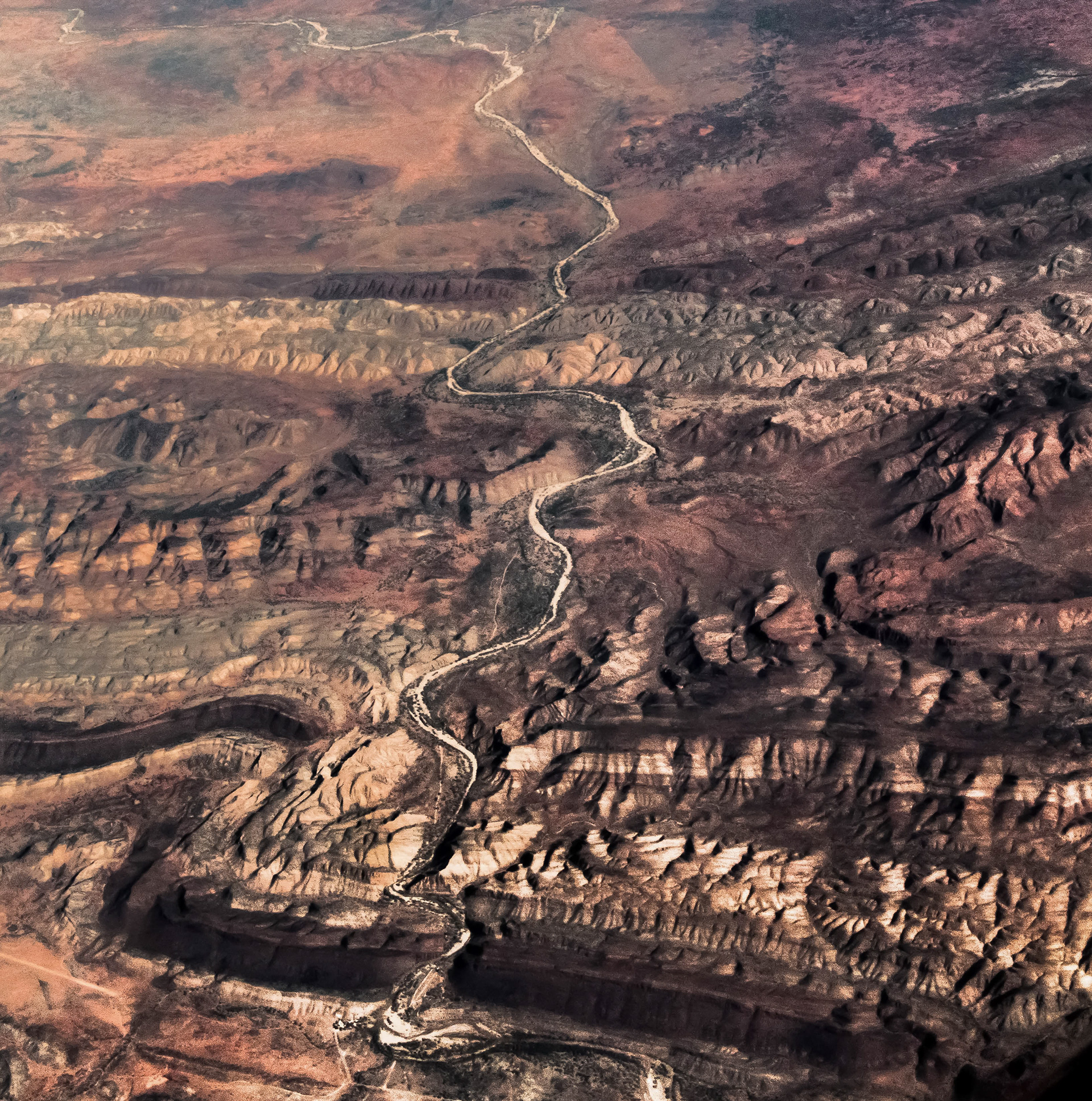 centre rouge vue du ciel, bush, australie, avion