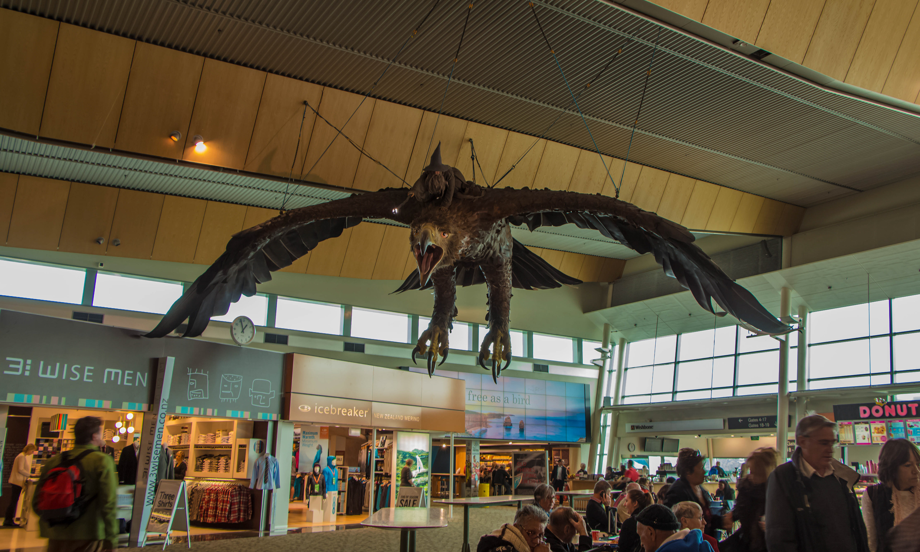 aéroport, nouvelle-zélande, wellington, lord of the rings, gandalf, aigle