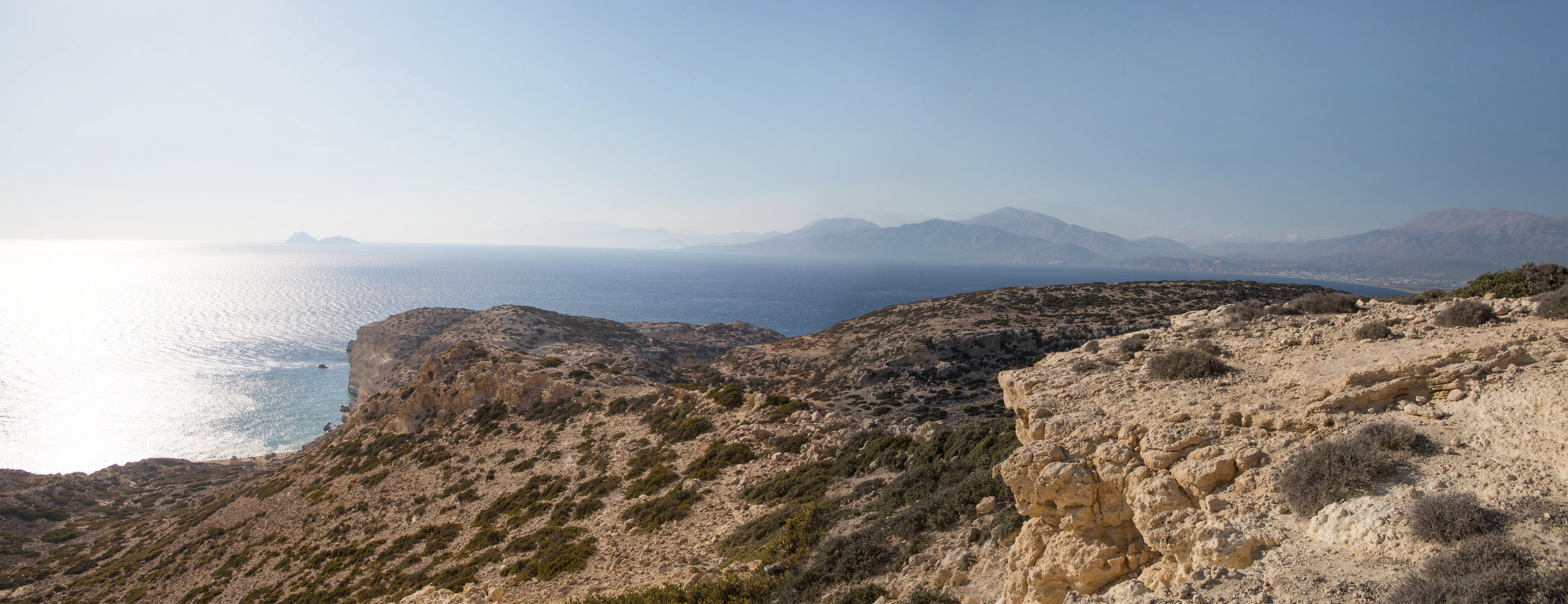 sentier vers Red Beach, Matala, randonnée, vue sur la mer