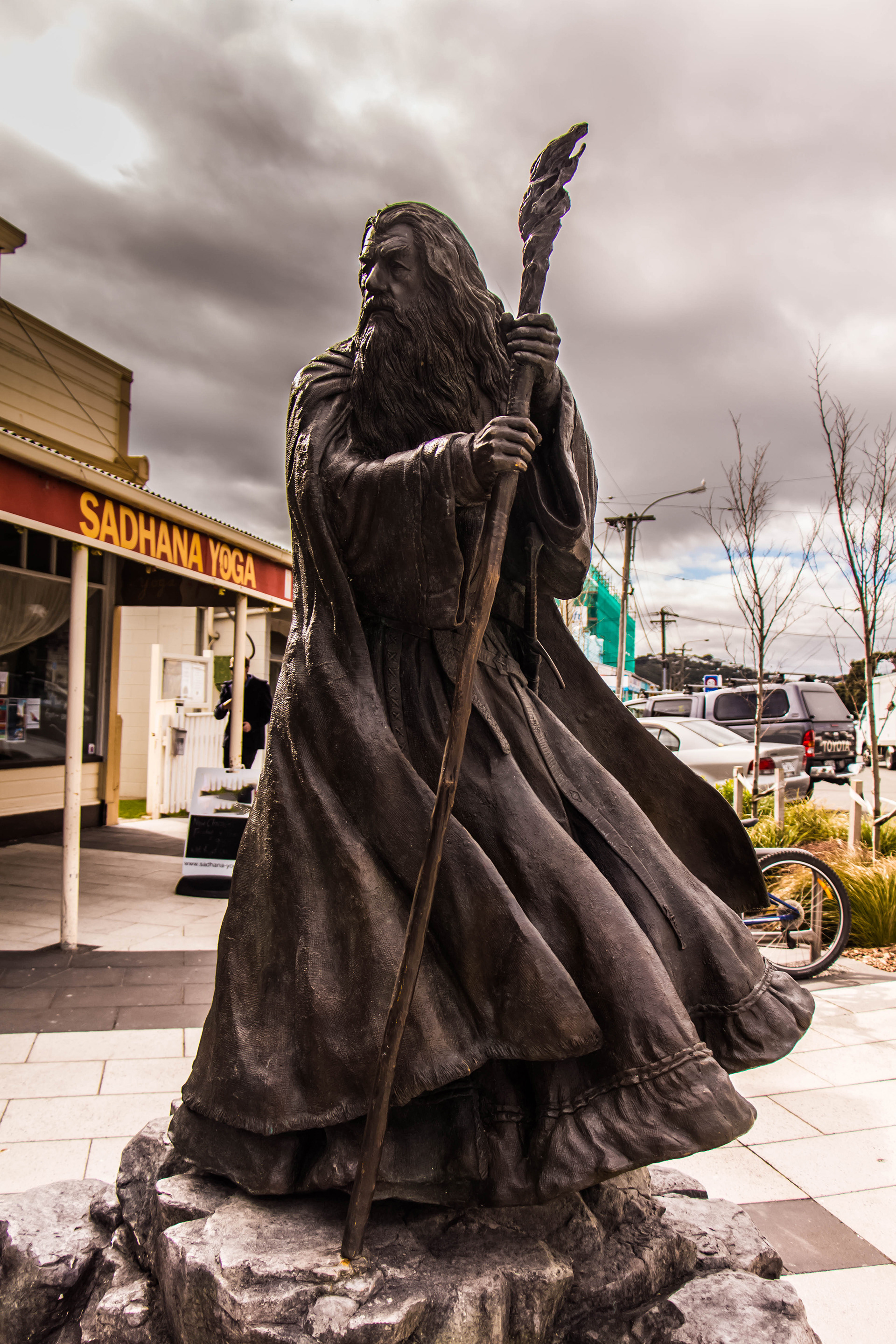 Statue de bronze de Gandalf, nouvelle-zélande, wellington, lord of the rings