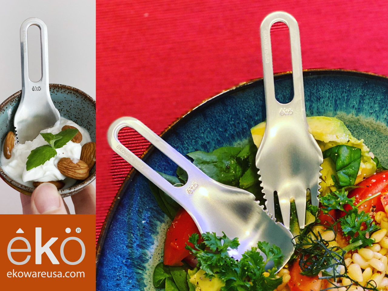 3-in-1 flatware with a cotton pouch/napkin