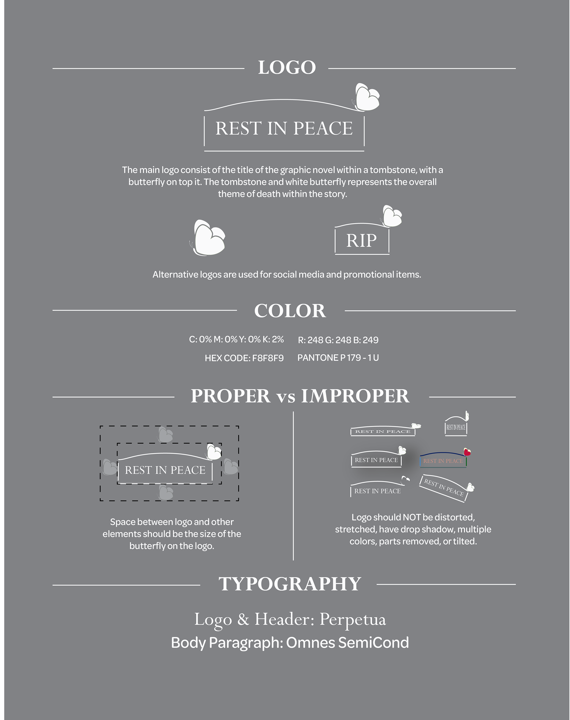 "Rest in Peace" Brand Sheet