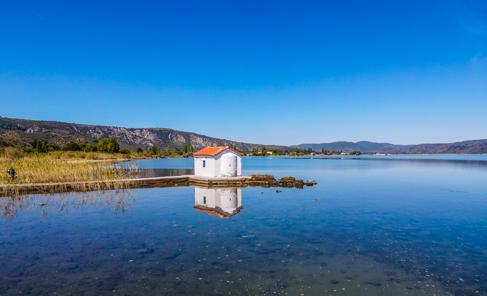 The church of St Therapon that is located at the topmost part of Gera Gulf,near the fishing village of Pigadakia.