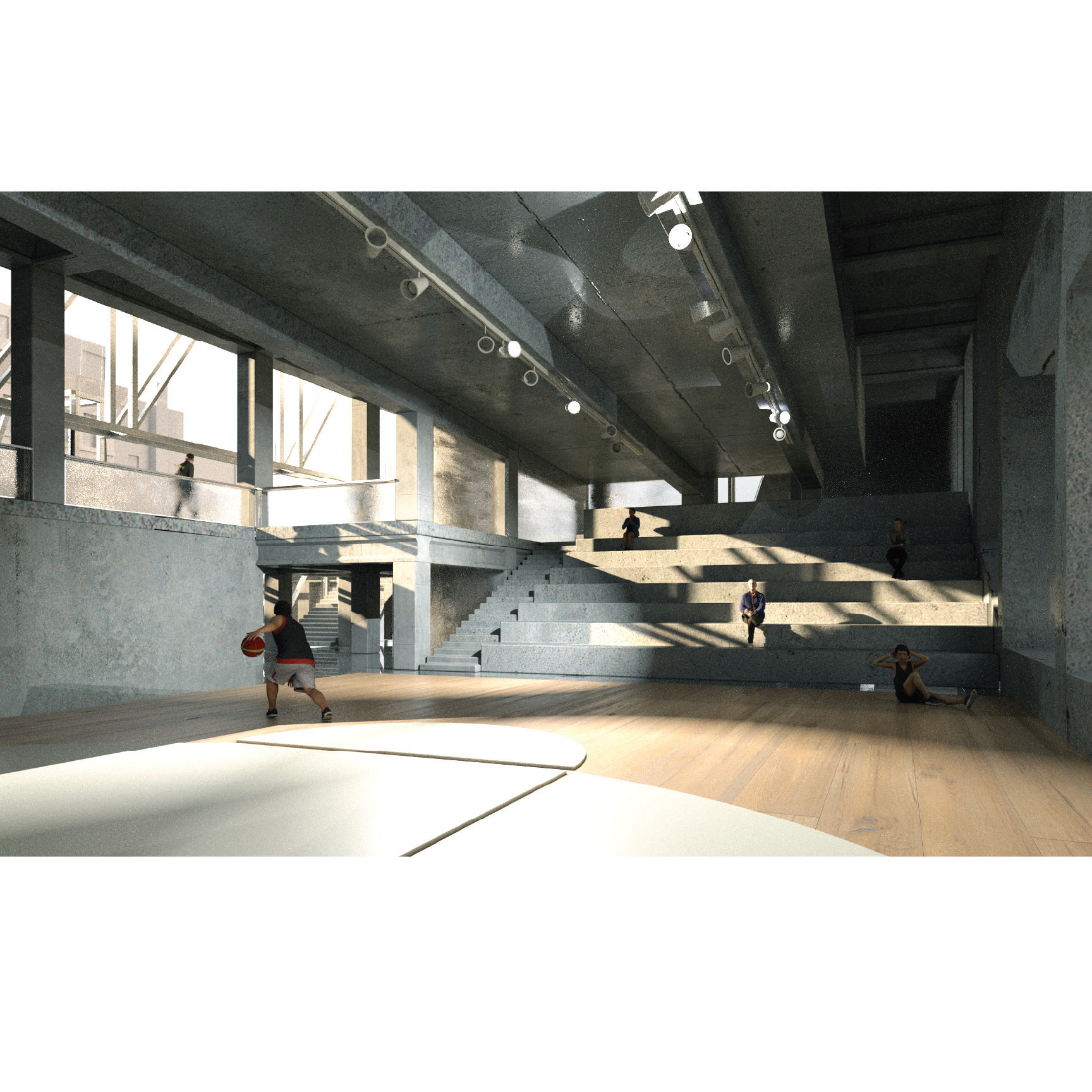 Interior Render of Basketball Court