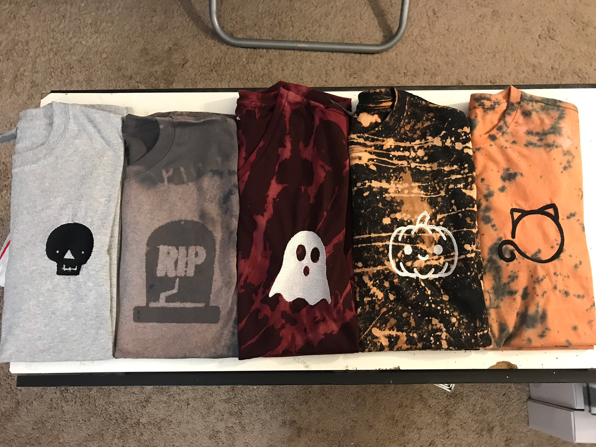 embroidered pocket bleach shirts