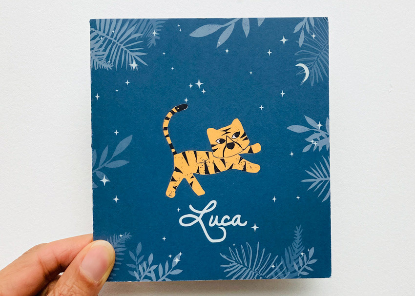 geboortekaartje tijger in de nacht