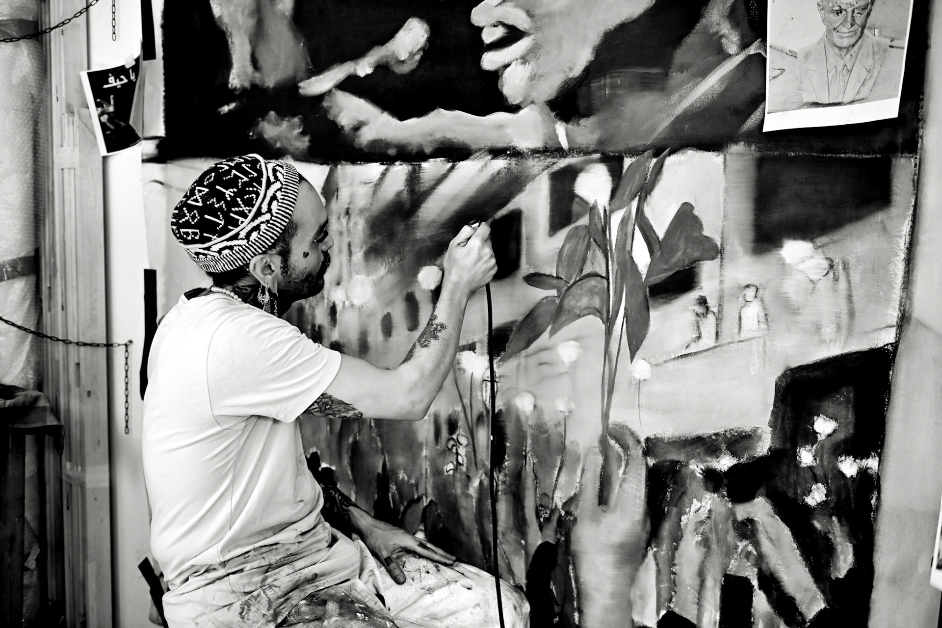 Ahmad Mallah – Visual Artist, is a Palestinian artist, born in Syria and based in Amsterdam. His work explores themes such as war, diaspora, identity, gender, and the body. Using diverse artistic forms, he reflects on personal and political experiences. His work has been shown at Art Rotterdam, Art Antwerp, the Van Gogh Museum, and Oerol Festival. In 2022, he received the Mondriaan Fund Stipend for Emerging Artists.