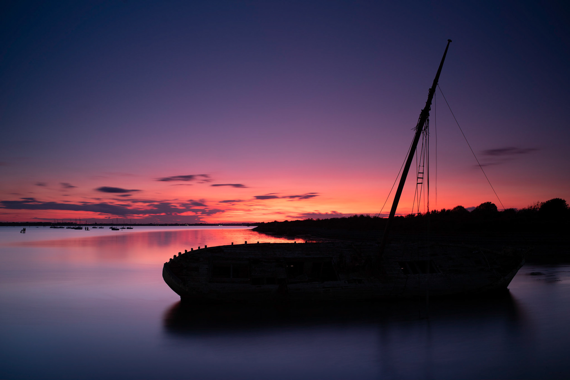 Wrecked boat at Portsmouth