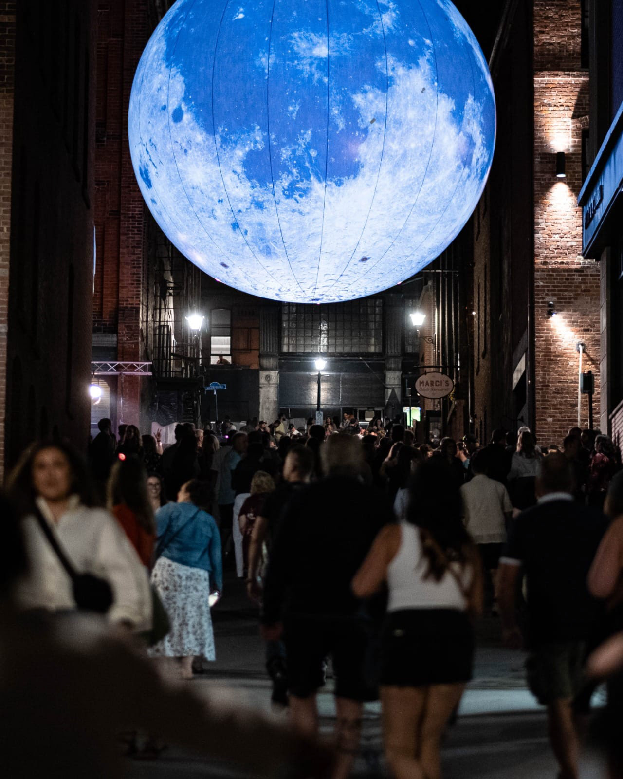 The crowd under the Moon @Moonlight Bazaar. St John, NB